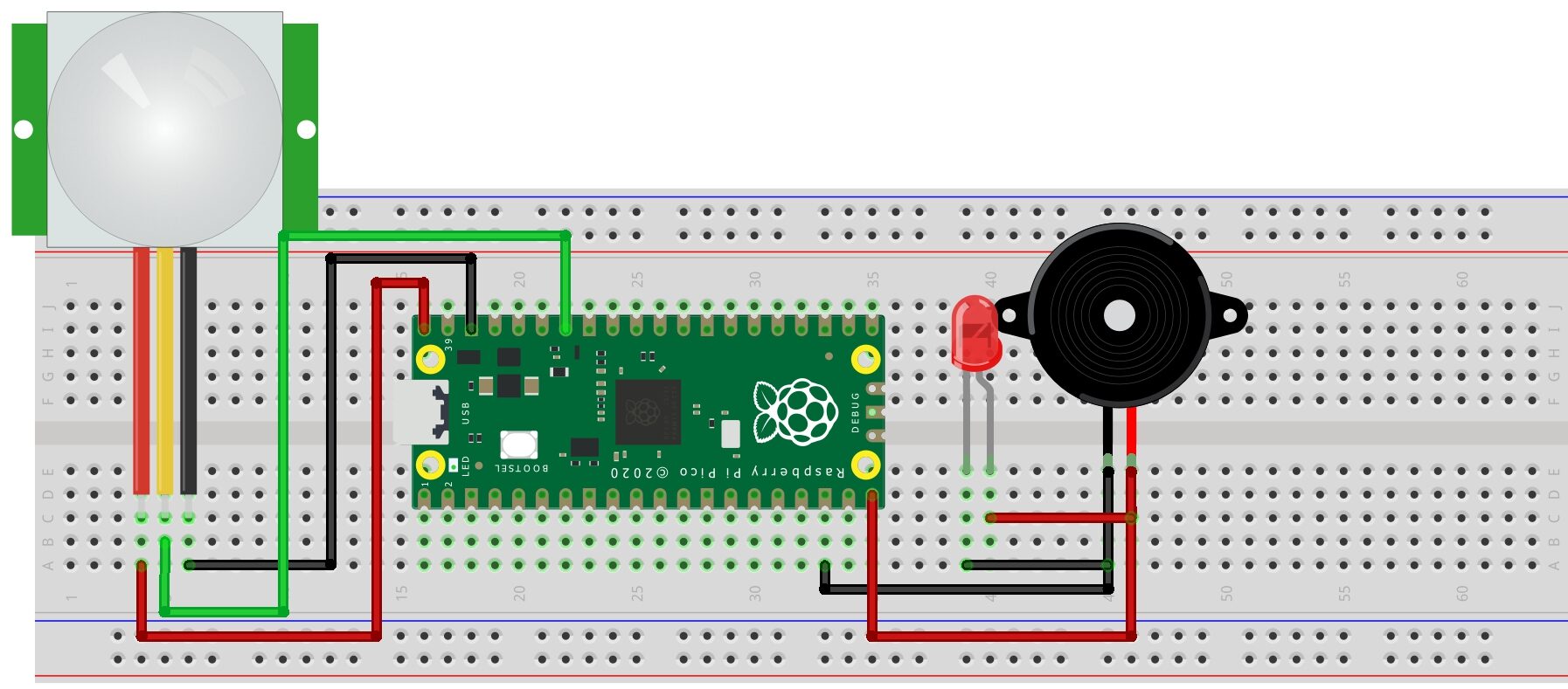 Interfacing PIR Motion Sensor With Raspberry Pi Pico Using Micropython