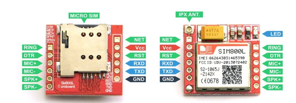 GSM SIM800L Pinout