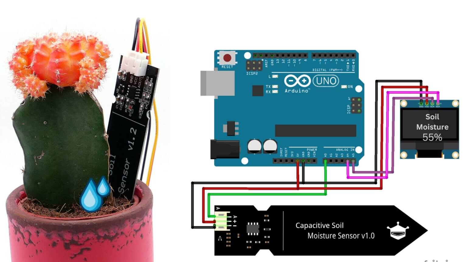 Capacitive Soil Moisture Sensor V1.2 With Arduino Tutorial