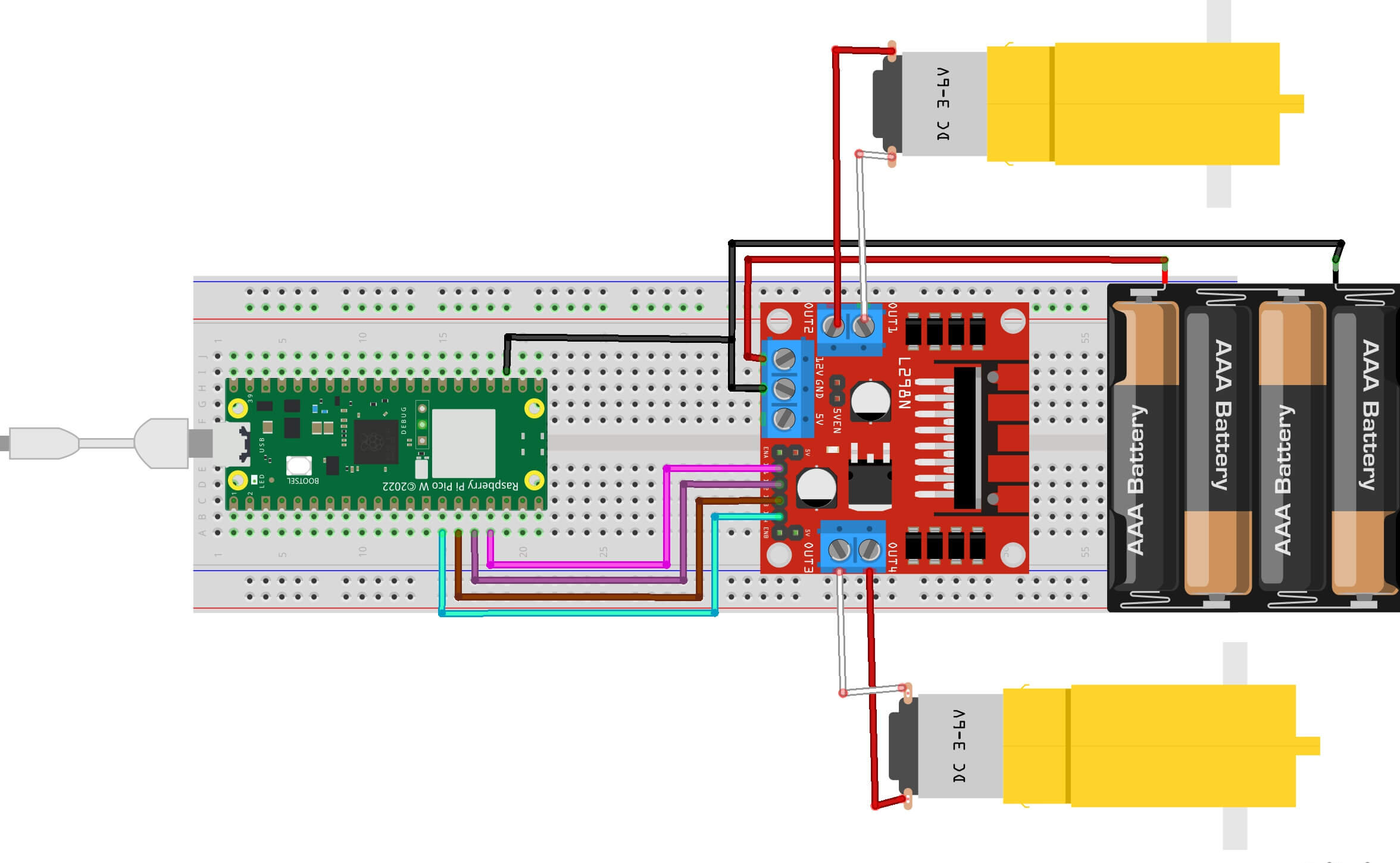 Raspberry Pi Pico W Remote Controlled Car Robot Web Server 