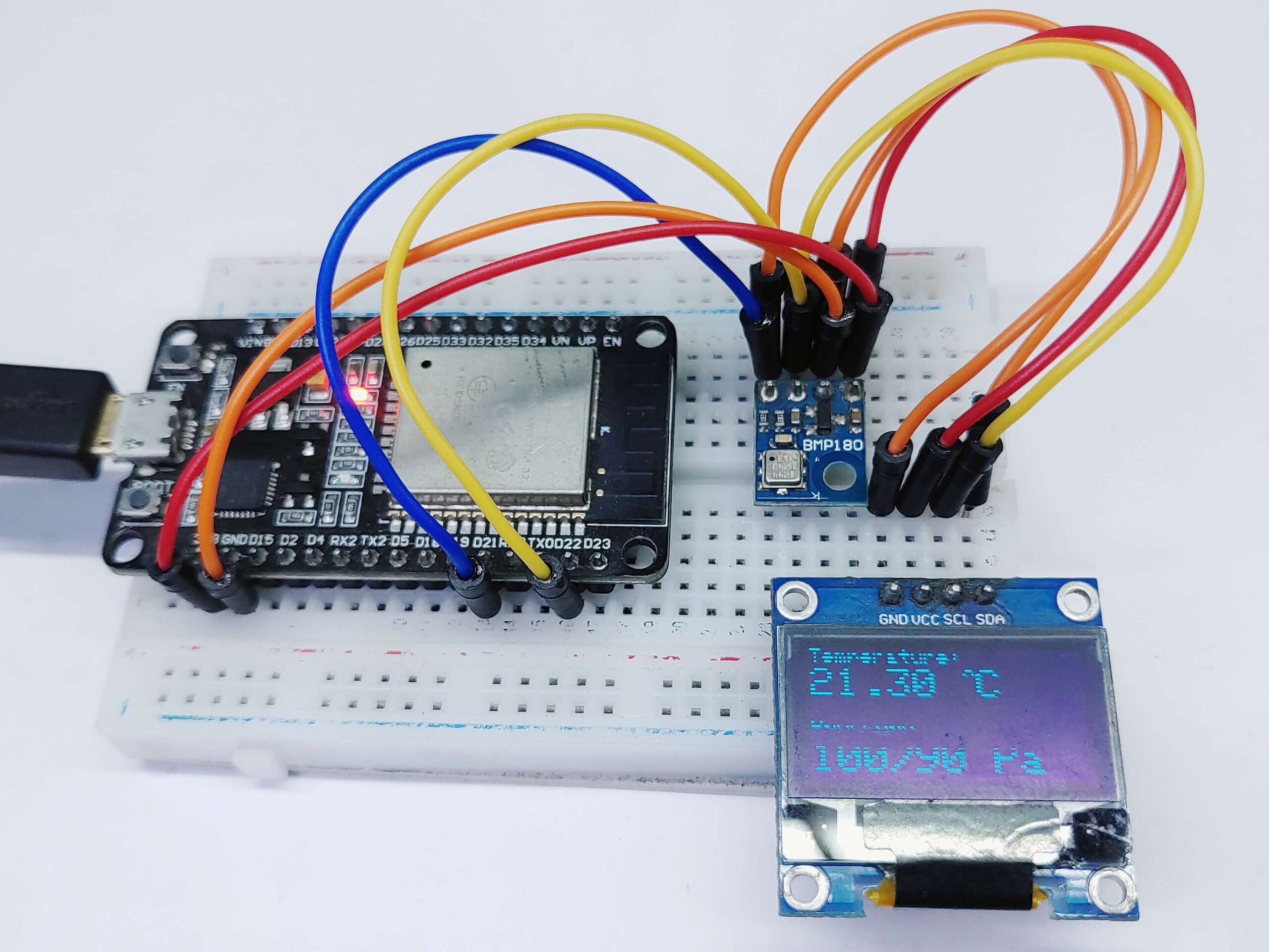 Interfacing BMP180 Sensor ESP32 & OLED Display