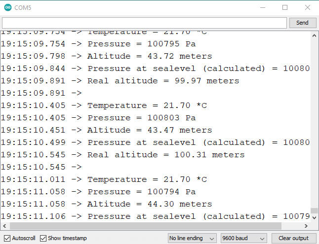 Source Code for BMP180 & ESP32 