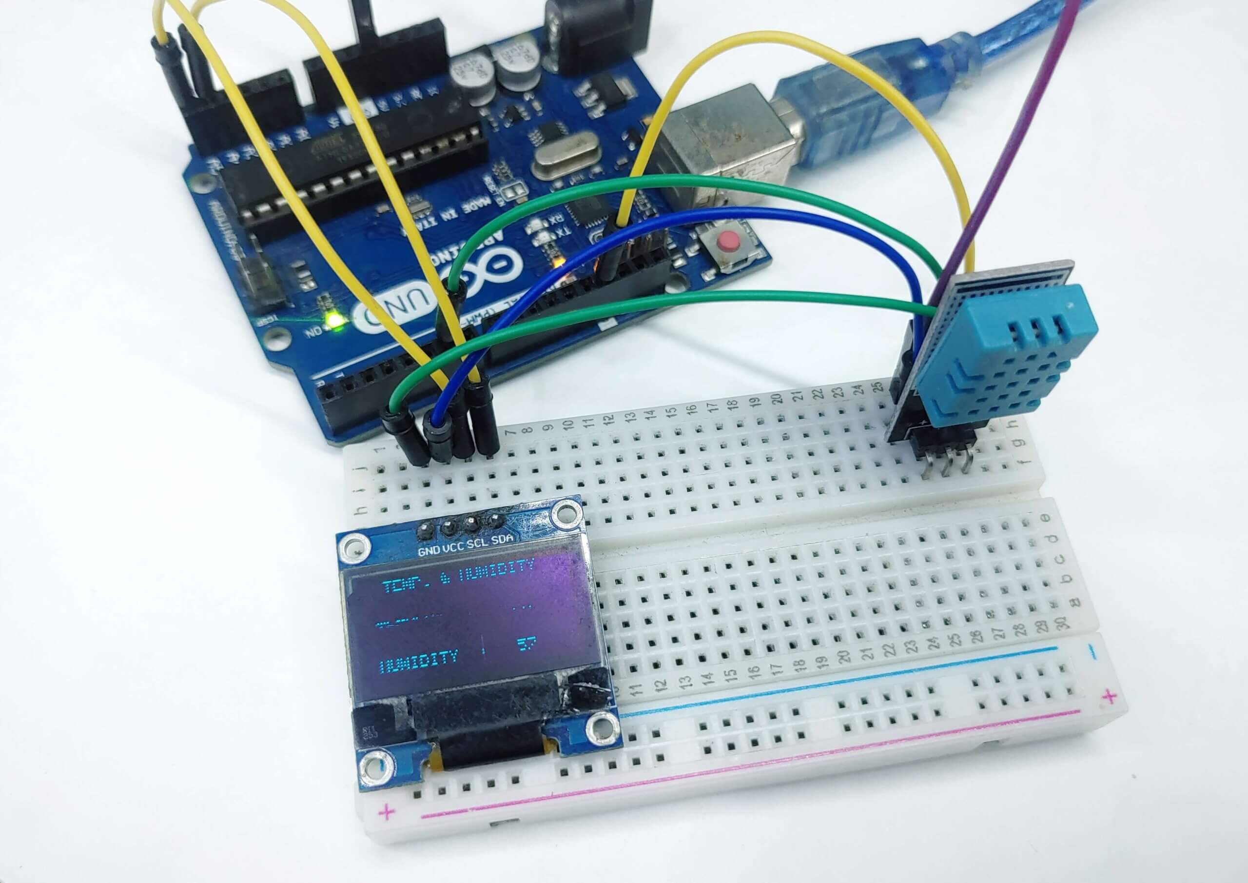 dht11 sensor & OLED display Arduino
