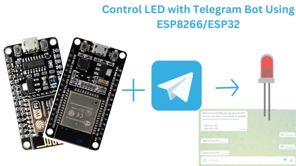 LED with Telegram Bot Using ESP8266/ESP32