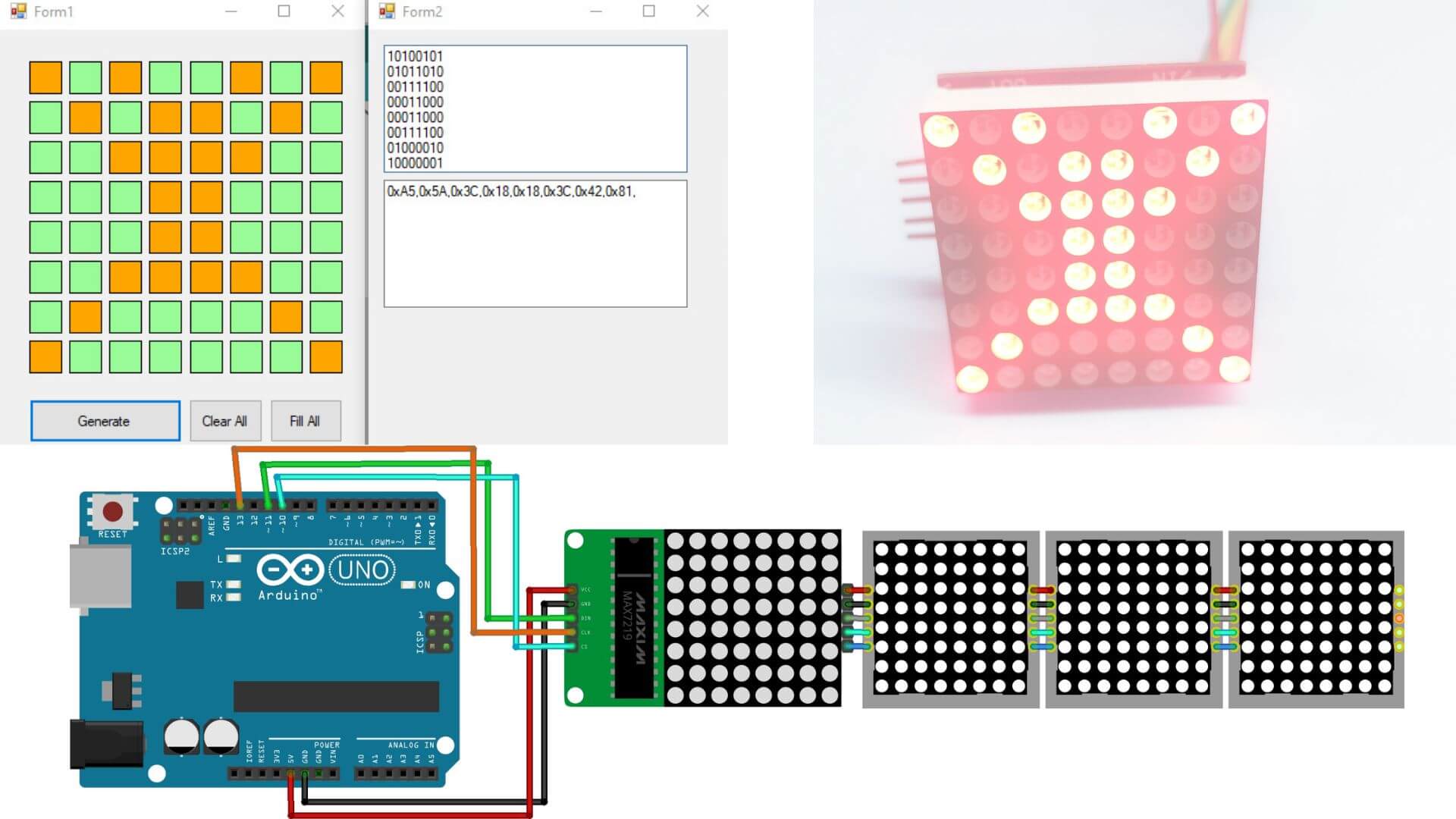 8×32 MAX7219 Dot Matrix LED Display with Arduino