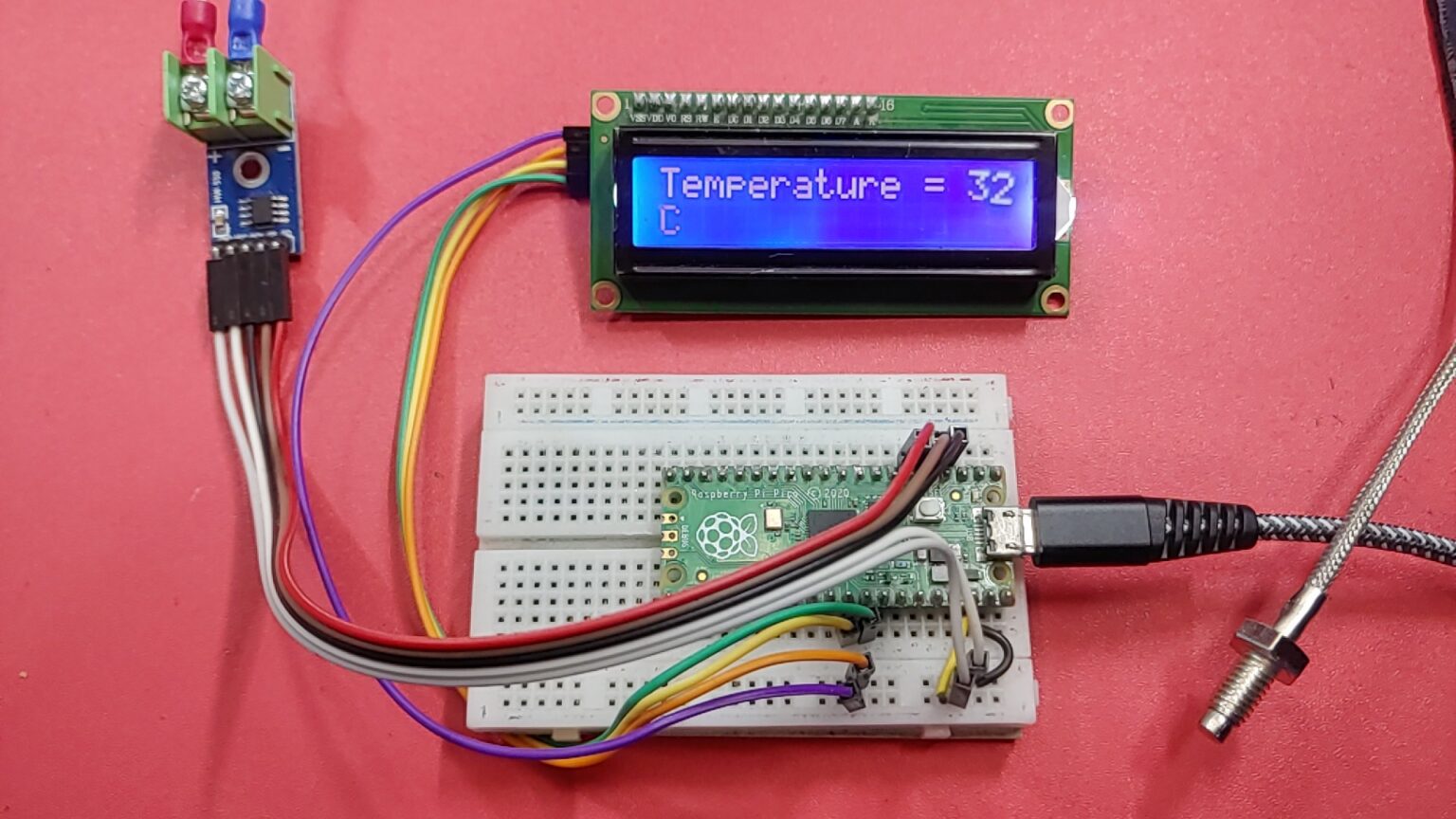 K-Type Thermocouple MAX6675 Amplifier With Raspberry Pi Pico