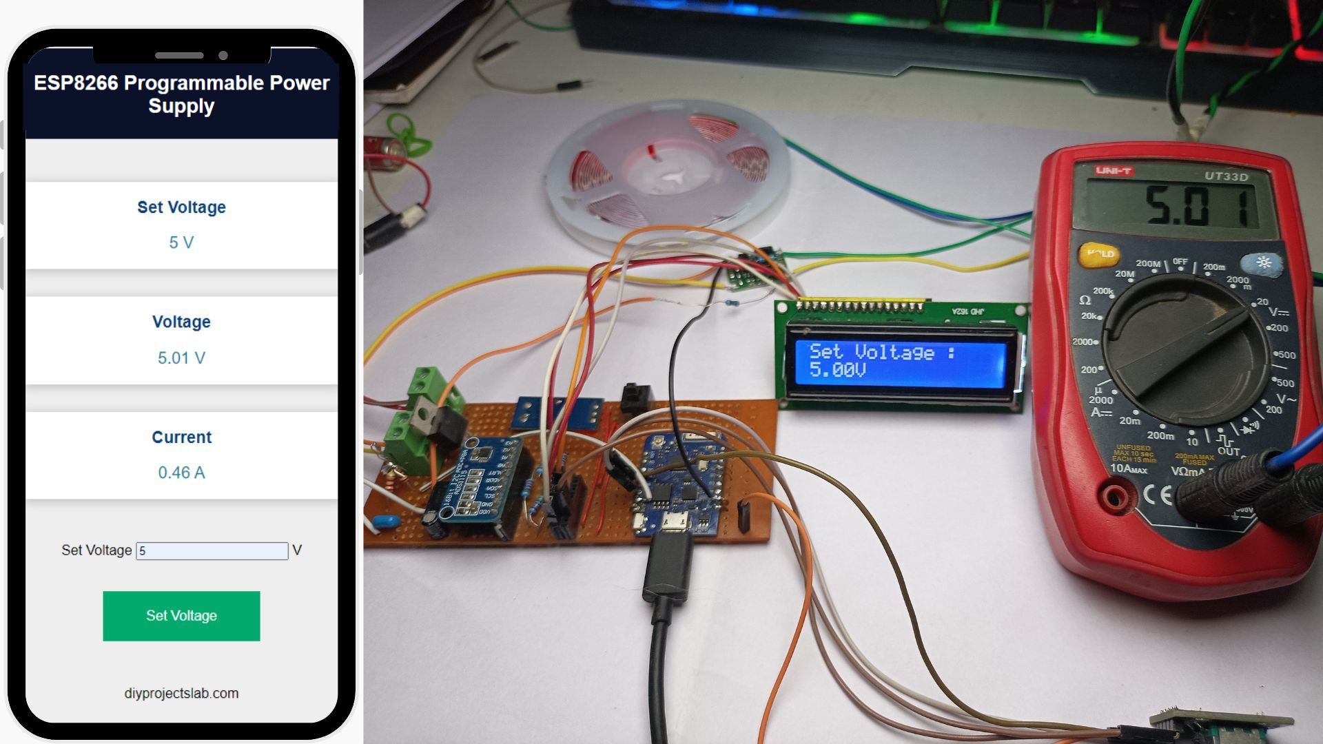 IoT Based Variable Programmable DC Power Supply ESP8266